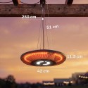 Riputatav 2000 W süsinikelemendiga infrapuna-laesoojendi LED-valgustuse, puute- ja kaugjuhtimise ning kahe kütterežiimiga