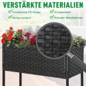 Kõrgendatud lillekast polürotangist ja metallraamiga, 70 × 30 × 70 cm