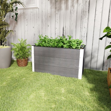 Ilmastikukindel alumiiniumist kõrgpeenar ilma põhjata, 100 × 50 × 55,5 cm, hall