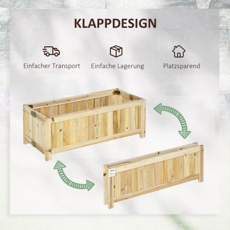 Kokkupandav ilmastikukindel täispuidust kõrgpeenar, 70 × 30 × 25 cm