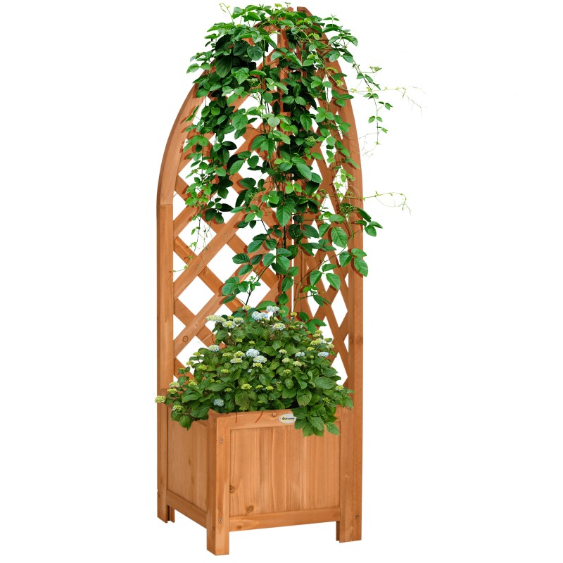 Nurgavõrega taimekast äravooluavaga, pruun, 32 × 32 × 108 cm
