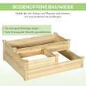 3-tasandiline kolme istutuskastiga kõrgpeenar, naturaalne, 108 × 88 × 36 cm