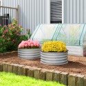 2-osaline modulaarsete metallist kõrgpeenarde komplekt, Ø60 × 30 cm, hõbedane