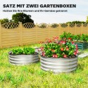 2-osaline modulaarsete metallist kõrgpeenarde komplekt, Ø60 × 30 cm, hõbedane