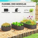 Modulaarne metallist kõrgpeenar kaitstud servade ja avatud põhjaga, 150 × 62 × 30 cm, tumehall