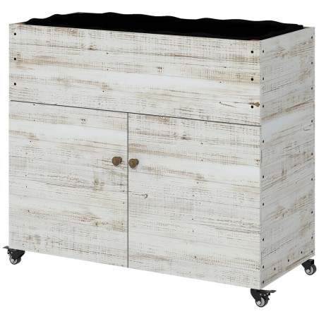 Ratastel kõrgpeenar kapiosa ja sisevoodriga, 110 × 50 × 95 cm, valge