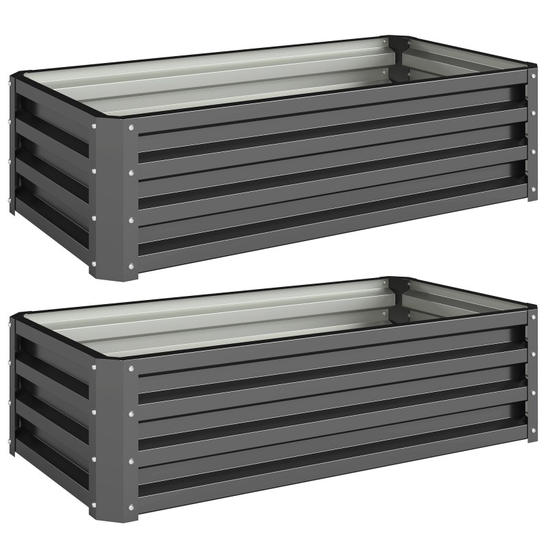 2-osaline metallist kõrgpeenarde komplekt, avatud põhjaga, 110 × 50 × 30 cm