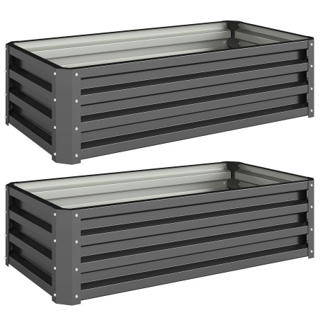 2-osaline metallist kõrgpeenarde komplekt, avatud põhjaga, 110 × 50 × 30 cm