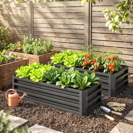 2-osaline metallist kõrgpeenarde komplekt, avatud põhjaga, 110 × 50 × 30 cm