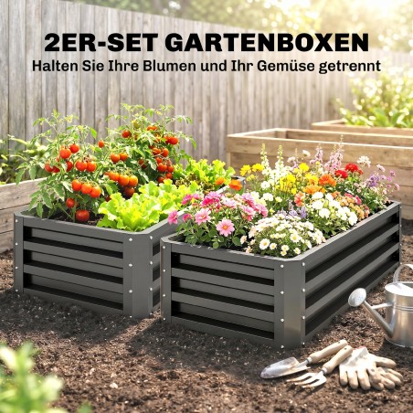 2-osaline metallist kõrgpeenarde komplekt, avatud põhjaga, 110 × 50 × 30 cm