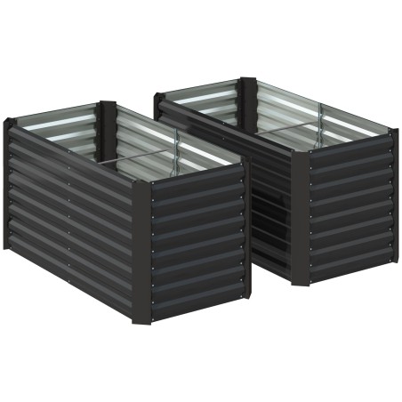 2-osaline sügav metallist kõrgpeenarde komplekt, 120 × 60 × 60 cm, tumehall