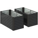 2-osaline sügav metallist kõrgpeenarde komplekt, 120 × 60 × 60 cm, tumehall