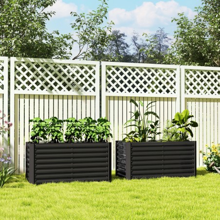 2-osaline sügav metallist kõrgpeenarde komplekt, 120 × 60 × 60 cm, tumehall