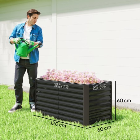 2-osaline sügav metallist kõrgpeenarde komplekt, 120 × 60 × 60 cm, tumehall