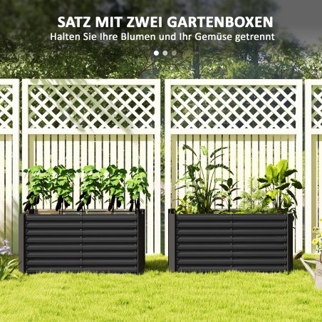 2-osaline sügav metallist kõrgpeenarde komplekt, 120 × 60 × 60 cm, tumehall
