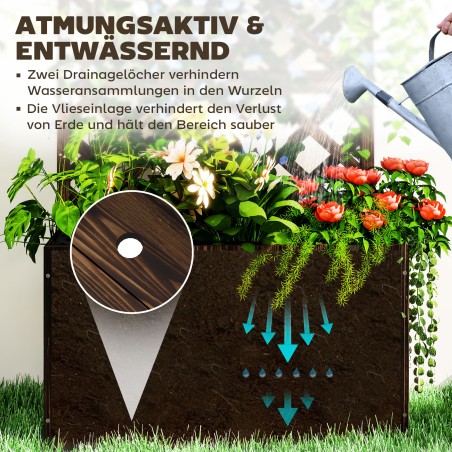 Kõrgpeenar istutuskasti ja võrega, puidust, 64 × 33 × 122 cm