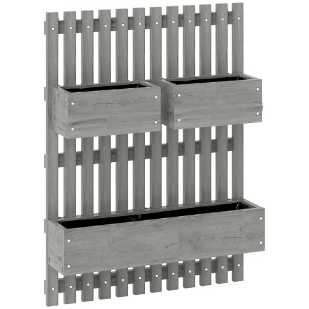 Täispuidust seinale kinnitatavate lillekastide komplekt, 60 × 16 × 80 cm
