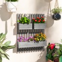 Täispuidust seinale kinnitatavate lillekastide komplekt, 60 × 16 × 80 cm