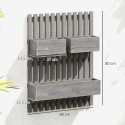 Täispuidust seinale kinnitatavate lillekastide komplekt, 60 × 16 × 80 cm