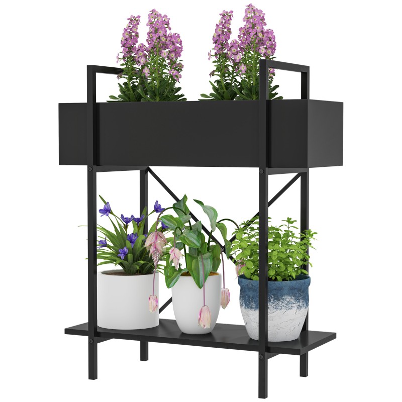 2-astmeline metallist taimealus lillepottidele, must