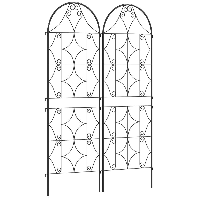 2-osaline metallist ronivõre ronitaimedele, 50 × 150 cm, must