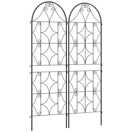 2-osaline metallist ronivõre ronitaimedele, 50 × 150 cm, must