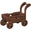 Puidust vankrikujuline kõrgpeenar 4 rattaga 68 × 38 × 52 cm