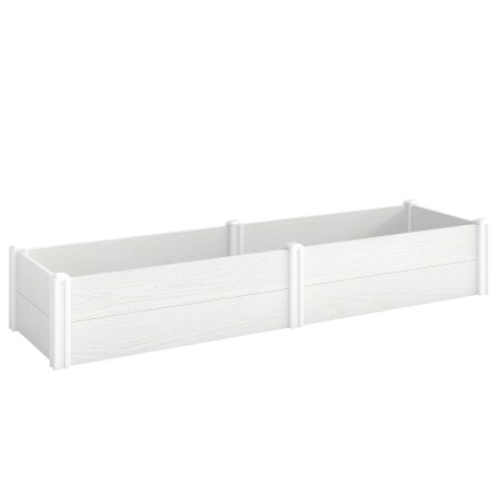 Plastist ühendatav kõrgpeenar külvikastina, 197 × 54 × 33 cm, valge