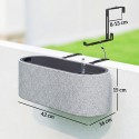 2-osaline rippuvate lillepottide komplekt drenaažiavade ja konksudega, helehall