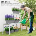 5-osaline plastikust lillepottide komplekt, 59 × 21 × 16 cm, hall