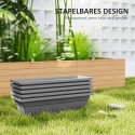 5-osaline plastikust lillepottide komplekt, 59 × 21 × 16 cm, hall