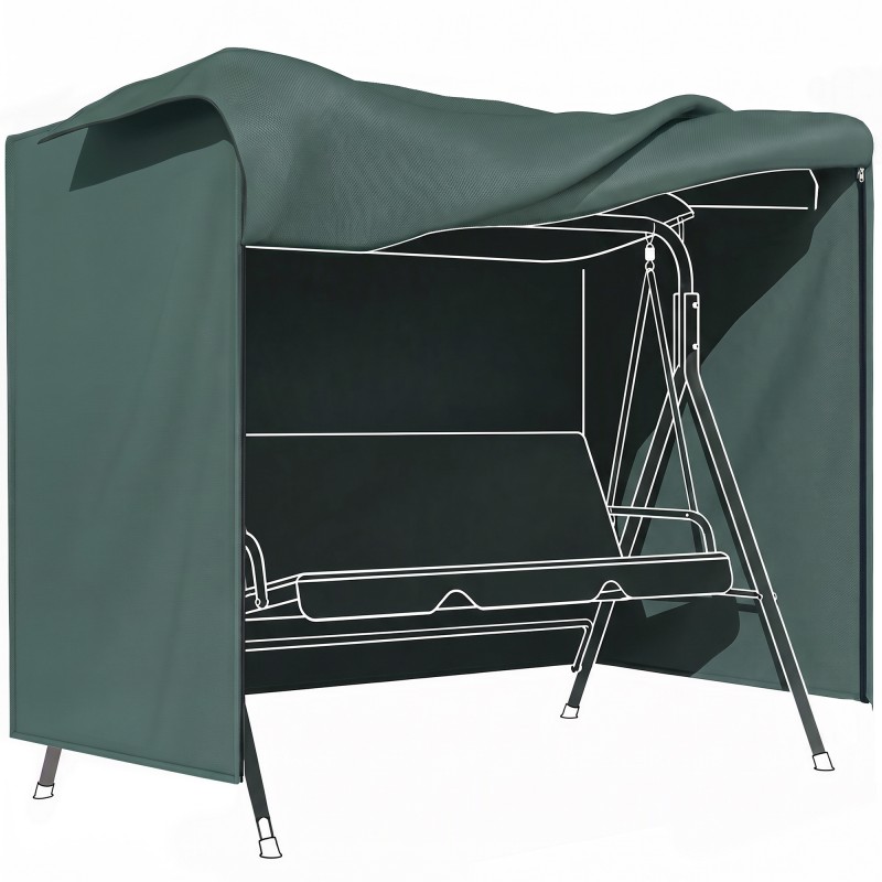 Aiakiige kaitsekate 3-kohalisele kiigele, 600D Oxford, tumeroheline, 177 × 114 × 152 cm