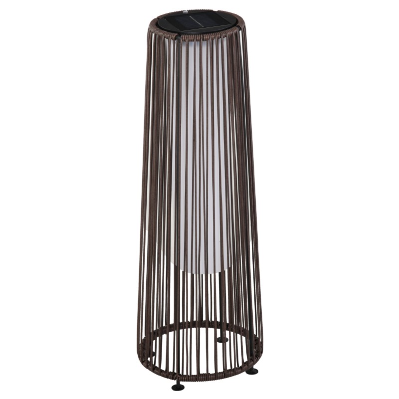 Aiavalgusti, välisvalgusti, päikeseenergial töötav, 8-tunnine tööaeg, automaatrežiim, rotang-imitatsioon, 21,5 x 21,5 x 61 cm
