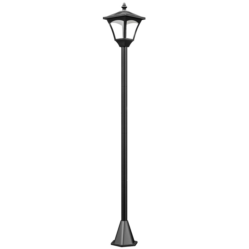 LED-päikeselatern aiapostiga, 30 luumenit, 120 cm, must