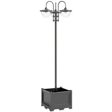 Päikeseenergial töötav metallist aialatern lillepoti alusega, 189 cm