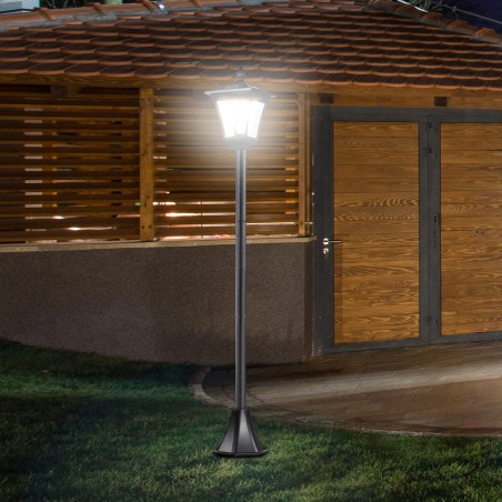 LED-päikeseaialatern roostevabast terasest, 160 cm, IP44, must