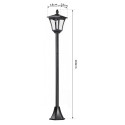 LED-päikeseaialatern roostevabast terasest, 160 cm, IP44, must