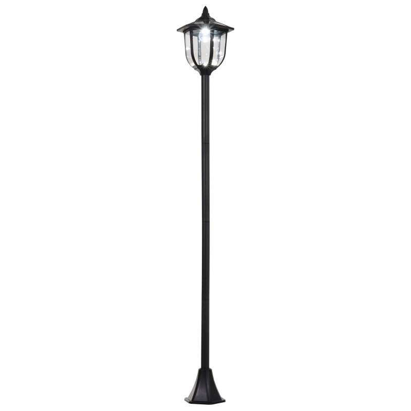 177 cm kõrgune päikesetoitel LED-aialatern, 30/60 lm, must