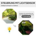 Kolme leegiga LED-päikeseaialatern roostevabast terasest, IP44, must