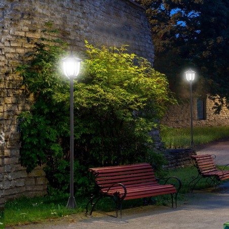 177 cm kõrgune päikesetoitel LED-aialatern, 30/60 lm, must