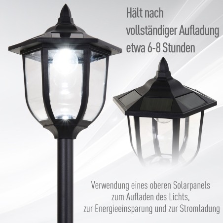 177 cm kõrgune päikesetoitel LED-aialatern, 30/60 lm, must