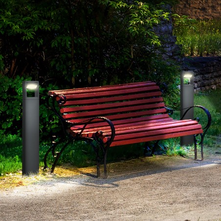 LED-postvalgusti aeda, ilmastikukindel, tumehall, 16 × 5 × 90 cm