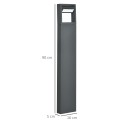 LED-postvalgusti aeda, ilmastikukindel, tumehall, 16 × 5 × 90 cm