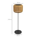 Rotangistiilis LED-päikesevalgusti aeda, Ø34 × 130 cm, must-kollane