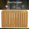 Rotangistiilis LED-päikesevalgusti aeda, Ø34 × 130 cm, must-kollane
