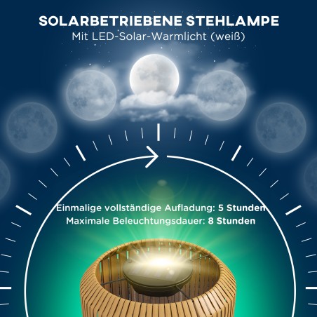 Rotangistiilis LED-päikesevalgusti aeda, Ø34 × 130 cm, must-kollane