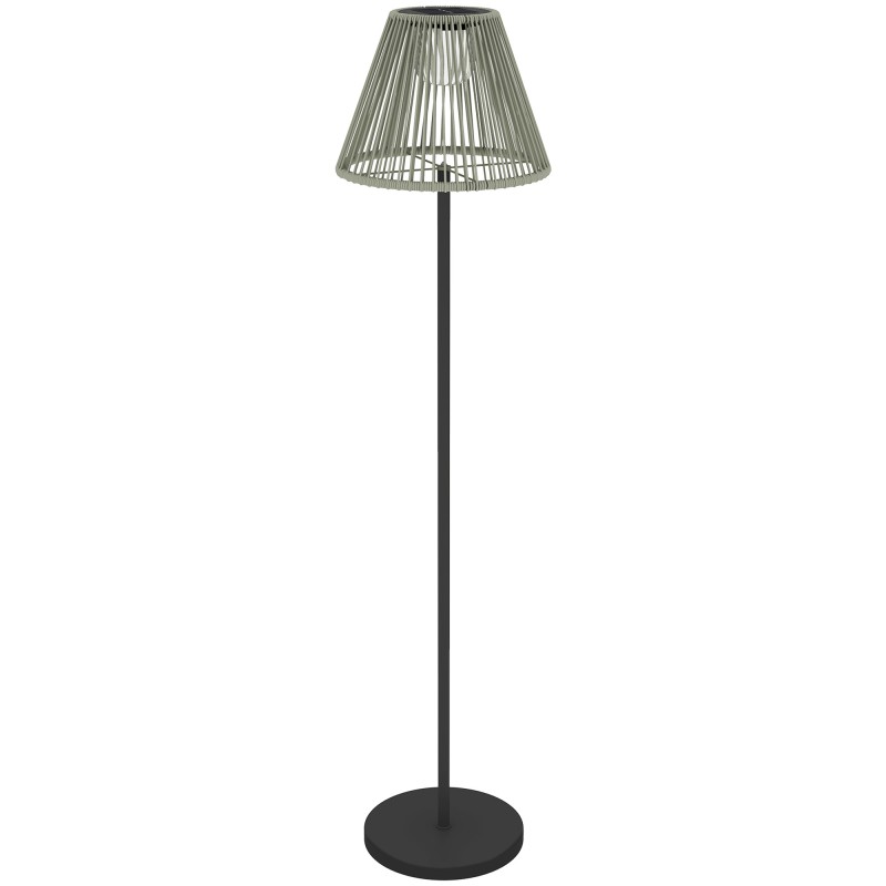 Valgusanduriga rotangist päikeseenergial töötav põrandalamp – 25 LED-i, boho-stiil – Ø 33 x 135 cm