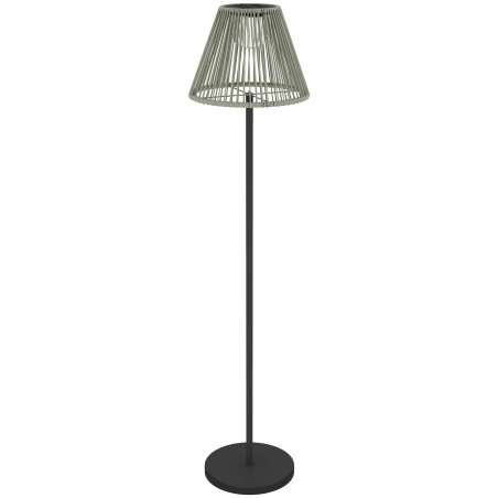 Valgusanduriga rotangist päikeseenergial töötav põrandalamp – 25 LED-i, boho-stiil – Ø 33 x 135 cm