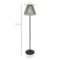 Valgusanduriga rotangist päikeseenergial töötav põrandalamp – 25 LED-i, boho-stiil – Ø 33 x 135 cm