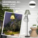 Valgusanduriga rotangist päikeseenergial töötav põrandalamp – 25 LED-i, boho-stiil – Ø 33 x 135 cm